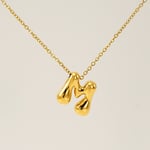 Gold color / 1 Piece Simple Series Daily Letter M Titanium Steel  Gold Color Unisex Pendant Necklaces Picture13